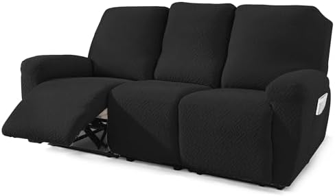 NORTHERN BROTHERS Recliner Chair Covers for Kids & Pets - Soft Stretch 1 Seater Slipcovers with Storage Pockets, Khaki,