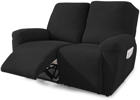 NORTHERN BROTHERS Recliner Chair Covers for Kids & Pets - Soft Stretch 1 Seater Slipcovers with Storage Pockets, Khaki,