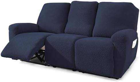 NORTHERN BROTHERS Recliner Chair Covers for Kids & Pets - Soft Stretch 1 Seater Slipcovers with Storage Pockets, Khaki,