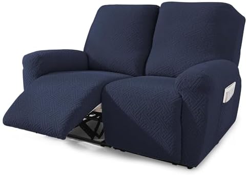 NORTHERN BROTHERS Recliner Chair Covers for Kids & Pets - Soft Stretch 1 Seater Slipcovers with Storage Pockets, Khaki,