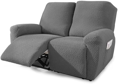 NORTHERN BROTHERS Recliner Chair Covers for Kids & Pets - Soft Stretch 1 Seater Slipcovers with Storage Pockets, Khaki,