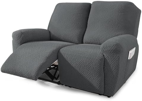 NORTHERN BROTHERS Recliner Chair Covers for Kids & Pets - Soft Stretch 1 Seater Slipcovers with Storage Pockets, Khaki,