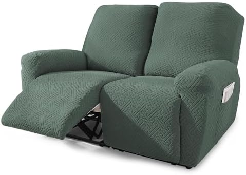 NORTHERN BROTHERS Recliner Chair Covers for Kids & Pets - Soft Stretch 1 Seater Slipcovers with Storage Pockets, Khaki,