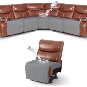 VANSOFY Extra Large Reclining Sectional Couch Covers - Light Gray - Durable Protection for Families - Perfect for Living