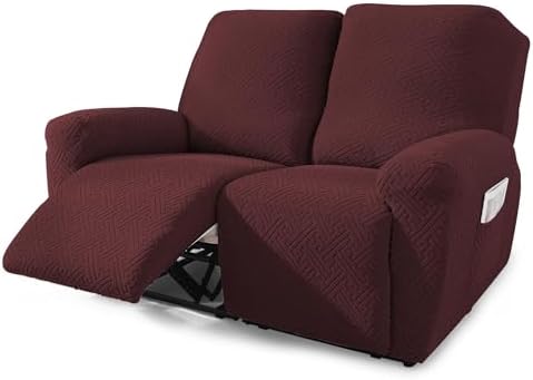 NORTHERN BROTHERS Recliner Chair Covers for Kids & Pets - Soft Stretch 1 Seater Slipcovers with Storage Pockets, Khaki,