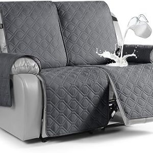 VANSOFY Waterproof Recliner Couch Covers for Dogs - Non-Slip 1-Piece Furniture Protector - Dark Gray, 2 Seater, OEKO-TEX